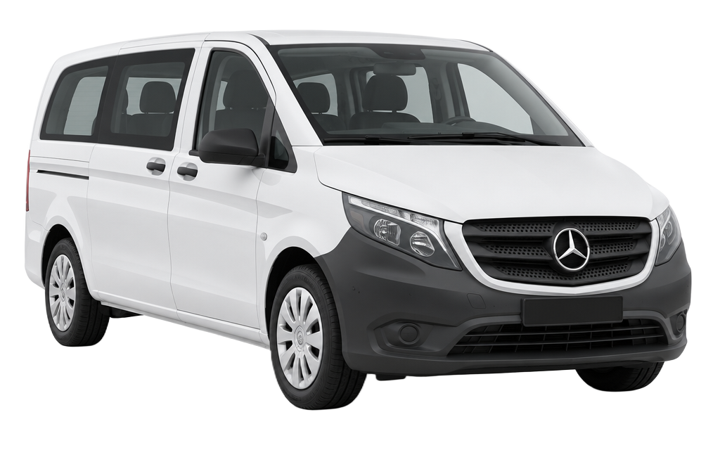 Mercedes Vito bianco a nove posti della flotta TaxiAlguer
